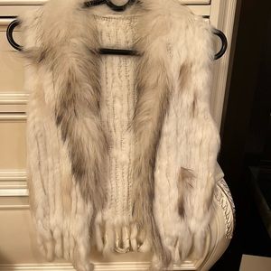 Real rabbit fur vest worn once. Pristine condition. Will fit size small/ xs